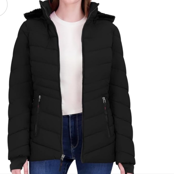 NWT HFX Outdoors Women's Stretch Shell Water Resistant Jacket Size L Black Color - Picture 10 of 13